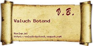 Valuch Botond névjegykártya